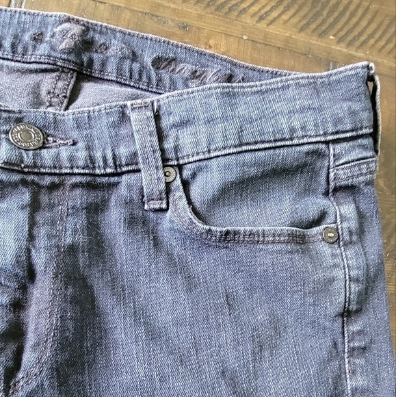 Women's 7 For All Mankind Black Straight Leg Jeans Size 30 - Picture 6 of 8